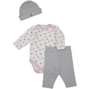Newborn Girls' 3 Piece Heart Hat,