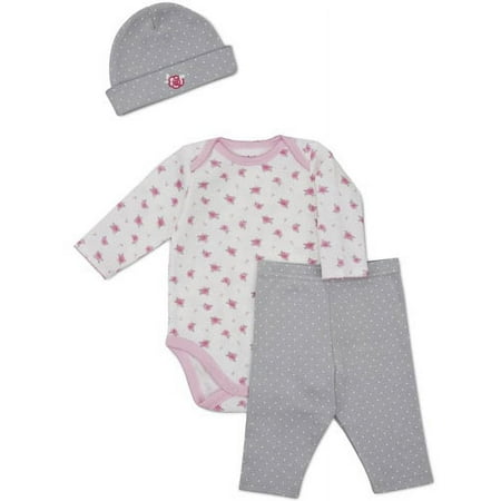 Newborn Girls' 3 Piece Heart Hat,