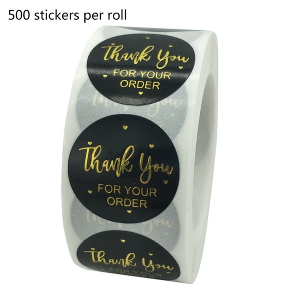 HLONK 500pcs Thank You for Your Order Stickers Gold Foil Seal Label for Baking Gift Bags Wedding Decoration Stationery