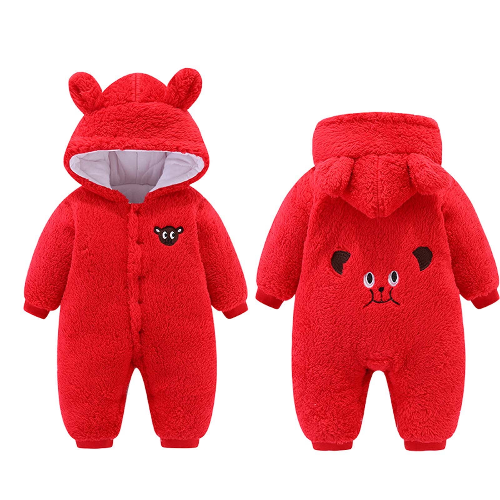 Boys Girls Baby Fluffy Clothes Furry Bear Onesie Baby Fuzzy Teddy