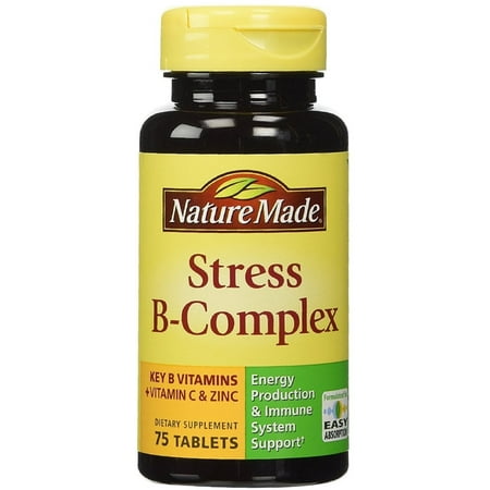 Nature Made Stress B-Complex Dietary Supplement Tablets with Vitamin C & Zinc 75 ea (Pack of 2)