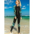 thumbnail image 3 of Womens Surfing Wetsuit Long Sleeve Colorblock One Piece Swimsuit, 3 of 4