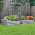 thumbnail image 2 of Outsunny Raised Garden Bed, 39" x 39" x 12" Planter Box Set of 2, Grey, 2 of 9