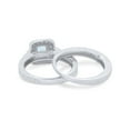 thumbnail image 4 of Two Piece Vintage Princess Cut Ring Lab Created White Opal 925 Sterling Silver Size 12, 4 of 7