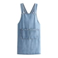 thumbnail image 1 of MKHSQHDG Today's Deals Denim Apron， Apron with Pockets，Apron with A Rope Tied At The Back ， Back Aprons for ，Suitable for The Kitchen Garden Denim Back Adult Aprons, 1 of 6