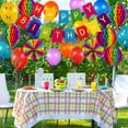 thumbnail image 4 of 31Pcs Colorful Birthday Decorations Rainbow Color Hot-air Balloon Fiesta Hanging Paper Fans Hanging Swirls Happy Birthday Banner Balloons Ribbon for Birthday Baby Shower Party Decoration, 4 of 7