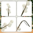 thumbnail image 3 of Topboutique Artificial Holly Berries 30 Pcs Christmas Winter Fake Berries Bunch Simulation Berry Stems for Christmas Trees Party Wreaths Table Centerpiece Home Decor,White, 3 of 5