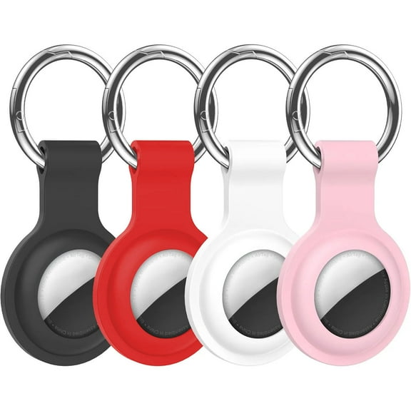 Compatible with AirTag Case Keychain Air Tag Holder Silicone AirTags Key Ring Cases Tags Chain Apple GPS Item Finders Accessories 4 Pack