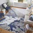 thumbnail image 3 of Feizy Gaspar Modern Abstract, Blue/Gray/White, 1'6" x 1'6" Swatch Easy Care Fade Resistant Stain Resistant Industrial Watercolor Design Carpet for Living Dining Bed Room, 3 of 9