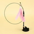 thumbnail image 6 of With Super Suction Cup Long Pole Cat Teasing Wand Detachable 80CM Kitten Toys Feathers Wand Cats Toys Interactive Toy 1*PINK FEATHER+1*STICK, 6 of 8
