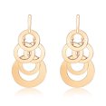thumbnail image 1 of Pendientes largos de aleación con círculo redondo multicapa para mujer (oro), 1 of 5