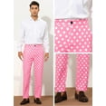 thumbnail image 4 of Unique Bargains Men's Polka Dots Dress Pants Regular Fit Flat Front Printed Trousers 28 Pink, 4 of 6