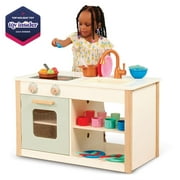 Battat Two n One Wooden Kitchen Café with Dishes and Chalkboard, Toddler and Preschool Toys