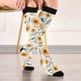 thumbnail image 5 of FORMRS Womens Knee High Socks Casual Long Thick Travel Daily Wear, 1 Pair, Sunflowers and Leaves Pattern, 5 of 6