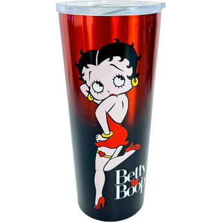 Spoontiques - Insulated Travel Mug - Betty Boop Hearts Ceramic Coffee Cup -  Coffee Lovers Gift - Funny Coffee Mug - 15 oz - Black