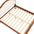 thumbnail image 5 of Euroco Wood King Size Platform Bed with Upholstery Headboard, Brown, 5 of 12