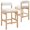 White, variant on ONEVOG 26.8" Counter Height Bar Stools Set of 2, Modern Farmhouse Solid Wood Barstools with Linen Upholstered Curved Backrest & Cushion, Kitchen Island Chairs, White