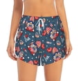 thumbnail image 2 of Xecao's Gnome Love USA for a double-layer running short for women, perfect for gym, tennis, and more, featuring a convenient pocket., 2 of 9