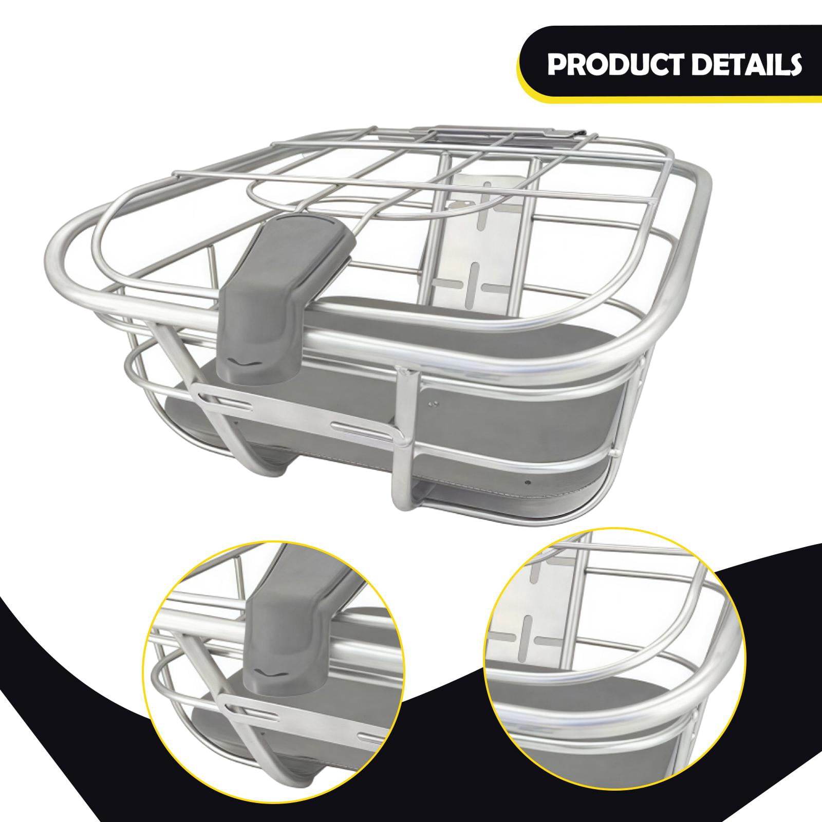 harayaa Electric Bike Front Basket Bicycle Storage Basket for Riding Biking Shopping silver