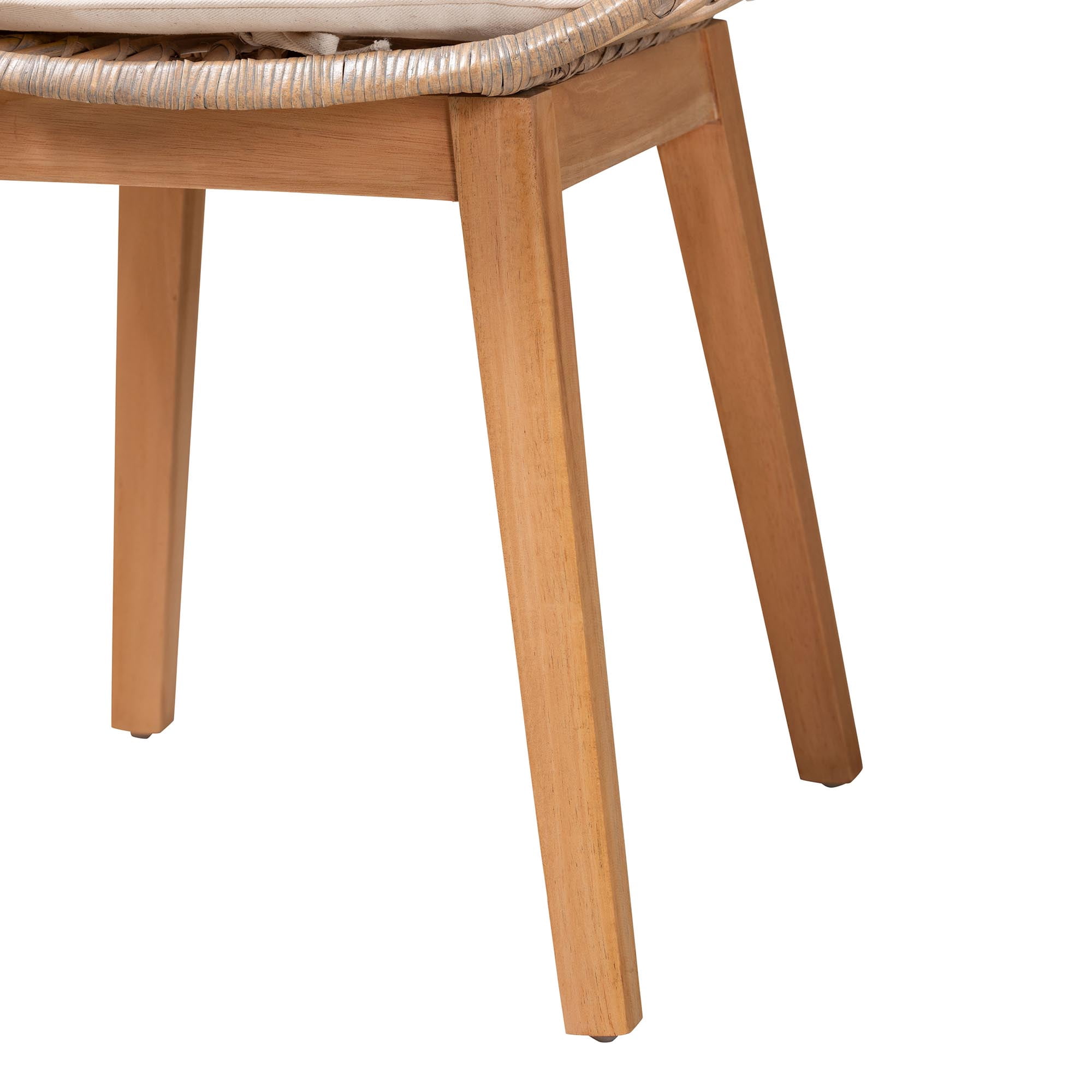 bali & pari Ballerina Rattan BOHO Dining Chairs, Set of 2, Greywash