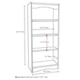 thumbnail image 6 of Atlin Designs 60" Adjustable Engineered Wood Tall Bookcase w/ 4 Shelves in White, 6 of 6
