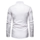 thumbnail image 2 of Camisas De Para Hombre Camisa de manga larga asimétrica bordada para hombre Camisa de mezclilla occidental (White, M), 2 of 7