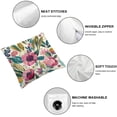 thumbnail image 6 of nygtbtfer Summer Flower Throw Pillow Covers  Watercolor Peony Pillowcase Hot Pink Floras With Green Leaves Girly Decorative Square  Cushion Cover Set Of 2 For Home Garden Outdoor Bed Decorations White, 6 of 7