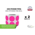 thumbnail image 2 of Royal Green 3/4" Fluorescent Pink Colored Dot Stickers (19MM) 2100 Labels on 2 Rolls, 2 of 6