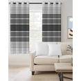 thumbnail image 2 of Gradient Grey Striped Blackout Curtains 54 Inches Long for Bedroom, Simple Farm Stripes Minimalist Thermal Insulated Room Darkening Black Out Window Curtain Panels Grommet Drapes for Living Room, 2 of 8