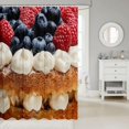thumbnail image 2 of Cake Bath Curtain Strawberry Cake Shower Curtain Blueberry Bathroom Shower Curtain Set for Kids Boys Girls Teens Desert Kids Bathroom Accessories 3D Food Themed 72"x84", 2 of 6