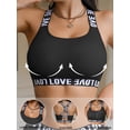 thumbnail image 7 of MOJOGO Fashion Bra for Women Love Letter Sports Bra Wireless Cross Back Bralettes with Light Support M, 7 of 7