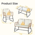 thumbnail image 2 of Gianna 4 Piece Patio Furniture Set, Outdoor Patio Seating Set for Apartment Balcony, Space-Saving Rattan Conversation Set with Loveseat and Side Table for Patio, Front Porch, Beige, 2 of 7