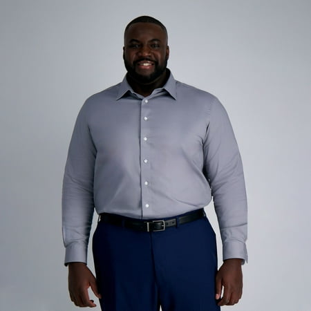 Big & Tall Haggar Premium Comfort Wrinkle Resistant Dress Shirt Color: Gray Solid Size: 19 35/6T