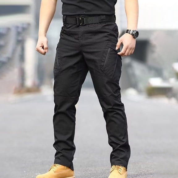 Men's Tactical Outdoor Pants Multi-Pocket Ripstop Stretch Work Cargo Pants