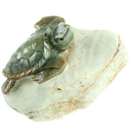 Basilica - Sea Turtle Stone Carving in Natural Color Agate Unusual ...