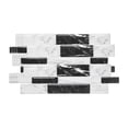 thumbnail image 1 of Uxcell 5Pcs Azulejos de Backsplash Autoadhesivos 9.4" x 4.7" Textura de Mármol 3D Engrosada Pegatinas de Azulejos Papel Tapiz para Cocina Baño Dormitorio, Negro Blanco, 1 of 7