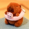 thumbnail image 4 of Capybara Plush Keychain Soft Toy Pendant Piggy Swimming Ring 12cm, 4 of 5