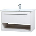 thumbnail image 4 of 30 inch Single Bathroom Floating Vanity in White, 4 of 14