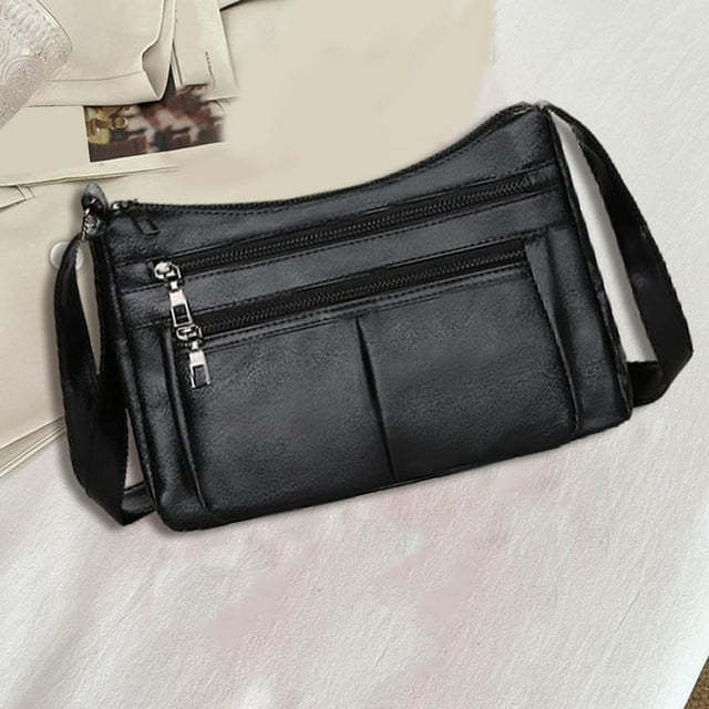Bolso de hombro para mujer, bolso cruzado con correa ajustable para el hombro, bolso de viaje, bolso para el trabajo de primavera, vacaciones en la Negro