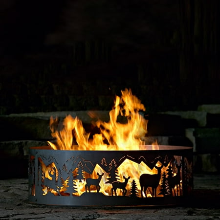 P D Metal Works Whitetail Steel Wood Burning Fire Ring