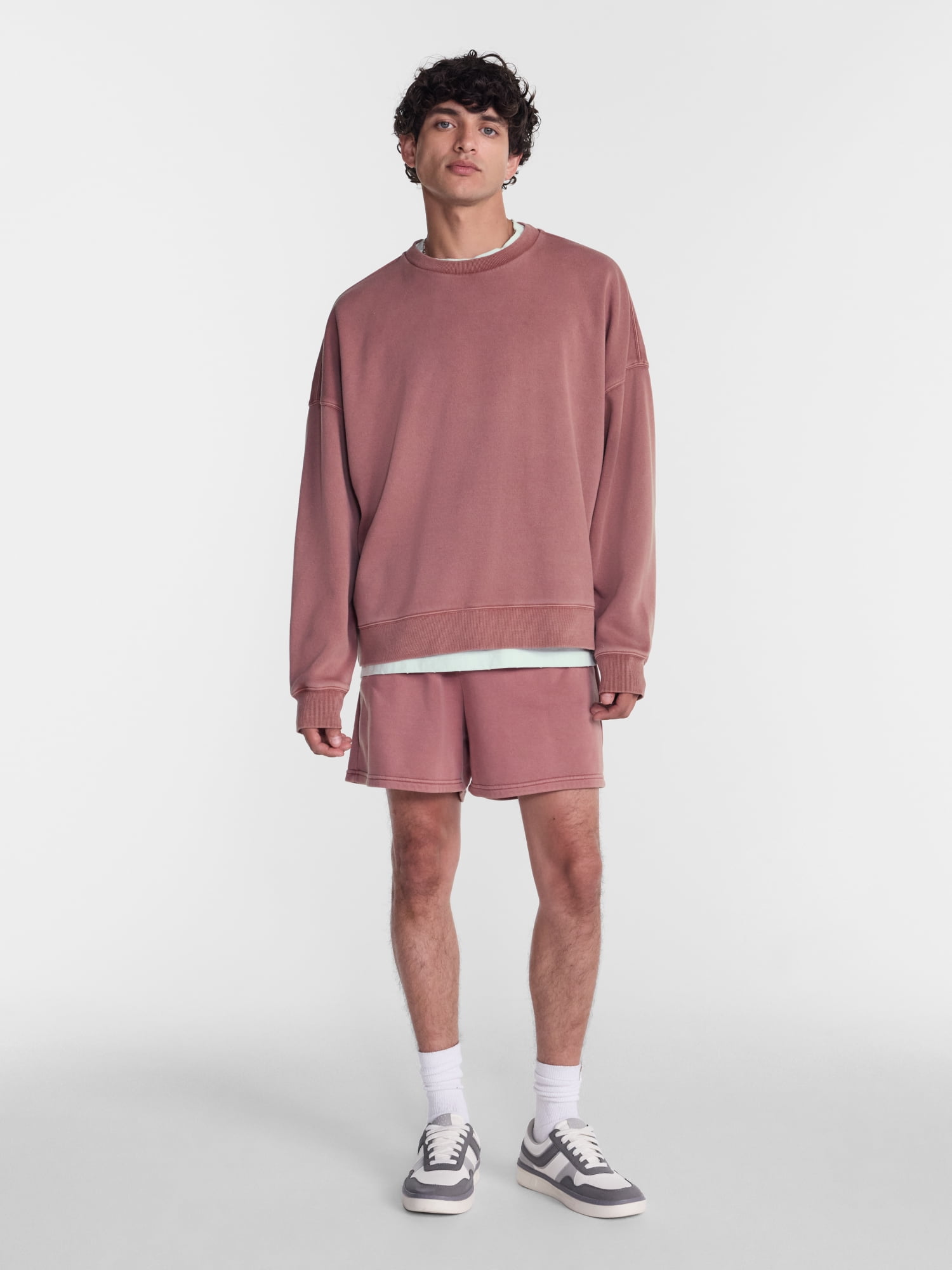No Boundaries Crewneck Fleece Sweatshirt with Long Sleeves, Men's XS-4XLT