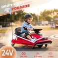 thumbnail image 2 of Drift Go Kart for Kids, 24V Electric Drift Car Kids Ride on Toys, Ages 6-12, 360 Drifting, 300W Brushless Motor - Red, 2 of 6