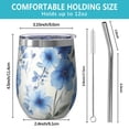 thumbnail image 5 of 12oz Stemless Wine Tumblers Pioneer Flower Vacuum Insulated Stainless Steel Travel Tumbler Cups Mug with Lid and Straw for Champaign,Cocktail,Beer with Cleaning Brush, 5 of 5