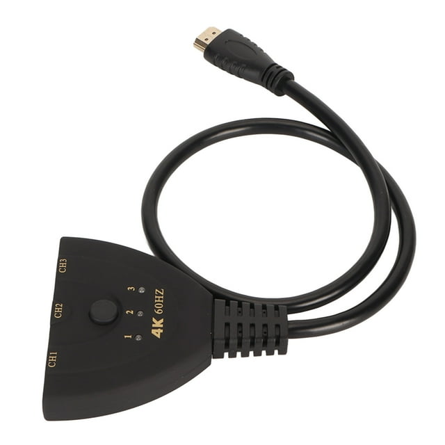 Interruptor De Interfaz Multimedia HD, Control De Botones 3 En 1 Salida Divisor De Interfaz Multimedia HD Profesional 4K 60 Hz Plug And Play Para Monitor Para Computadora