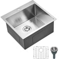 thumbnail image 3 of Undermount Kitchen Sink  Nano  Stainless Steel Deep Single Bowl with Efficient Drainage &amp; Tarnish- Finish for Bar  Laundry  RV  Includes Accessories, 3 of 6