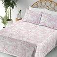thumbnail image 3 of Ambesonne Cherry Blossom Fitted & Flat Sheet with Shams 4 Pcs Set, Art Floral Japanese, Full, Dried Rose Soft Pink, 3 of 5