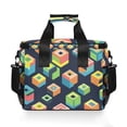 thumbnail image 7 of FORMRS Insulated Cooler Bag 24 Cans Capacity Soft Leakproof Lunch Box with Side Pockets, Green Cubes, 7 of 7
