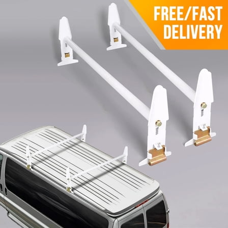 47'' - 77" Adjustable Van Roof Ladder Rack For Chevy Ford GMC Express Universal