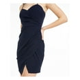 thumbnail image 3 of MY MICHELLE Womens Navy Spaghetti Strap Short Body Con Cocktail Dress Juniors 1, 3 of 4