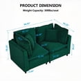 thumbnail image 3 of Modern Corduroy 2-Person Sofa 2163GN - Relaxing and Versatile, 3 of 6
